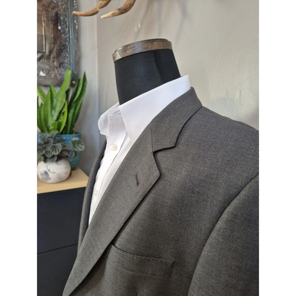 Coppley Mens Wool Sports Coat 42R Gray Made in Canada 2 Button Blazer
